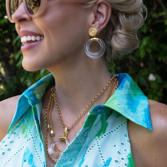 Bamboo Hoop & Charm Earring | Julie Vos Brand New. $185 Julie Vos Earring